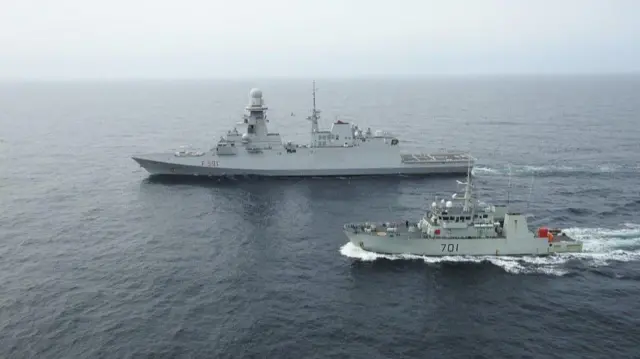 Royal Canadian Navy ship HMCS Glace Bay and Canadian Coast Guard Ship John Cabot