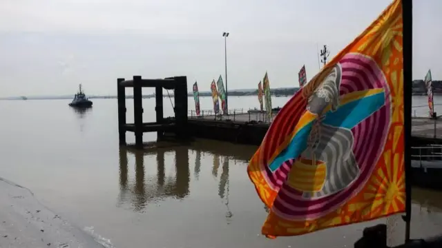 A general view of the Port of Tilbury during the celebration to mark the 75th anniversary of the arrival of HMT Empire Windrush