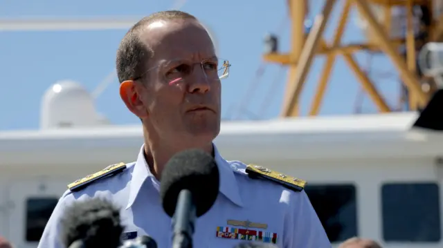 Rear Admiral John Mauger, the First Coast Guard District commander