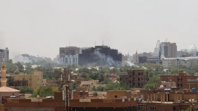 View of Khartoum in Sudan during the conflict