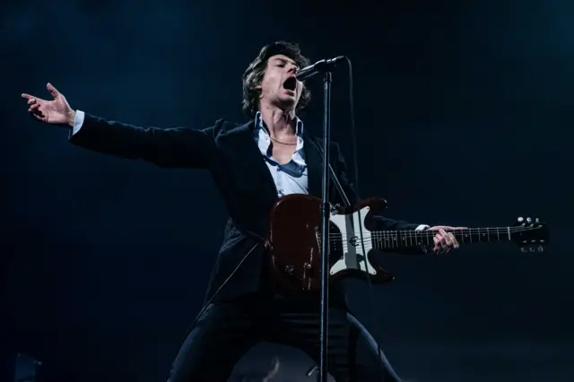 Lead singer and guitarist Alex Turner performs in Amsterdam