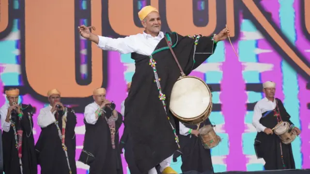 The Master Musicians of Joujouka performing on the Pyramid Stage