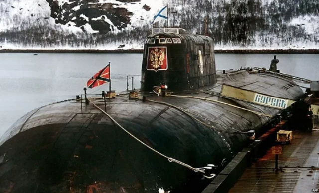 Russia's Kursk submarine, which later sank, in an undated picture