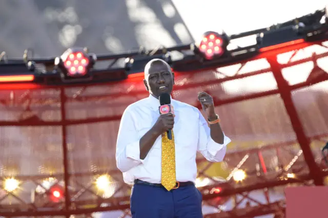 William Ruto, President of Kenya, speaks on stage during Global Citizen's Power Our Planet: Live in Paris on June 22, 2023 in Paris, France.