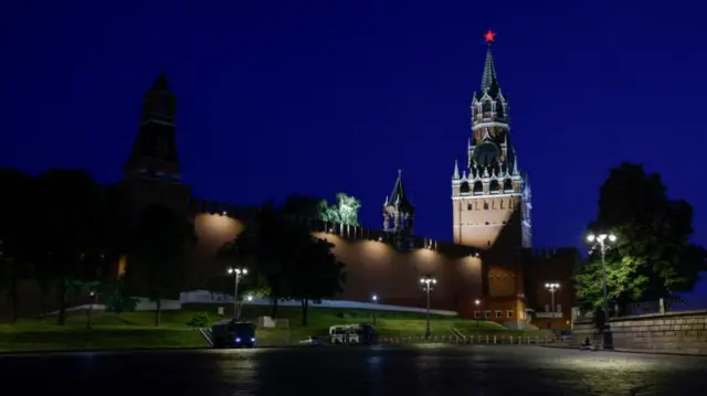 Security vehicles seen outside the Kremlin