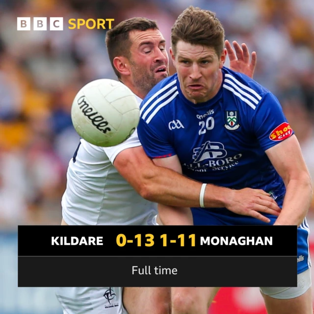 Kildare 0-13 Monaghan 1-11 - Full time score