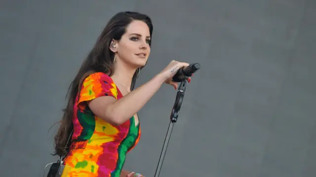 Picture shows Lana Del Rey performing on the Pyramid Stage