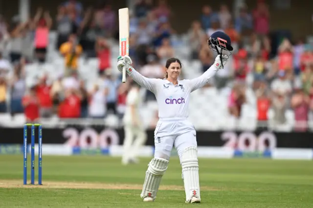 Tammy Beaumont celebrates her double century