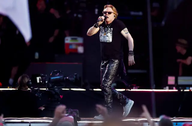 Axl Rose performs at the Glastonbury Festival site in Somerset, Britain, June 24, 2023.