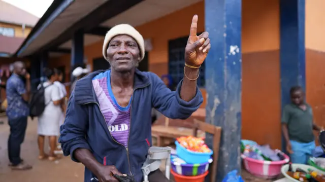 Man showing his finger