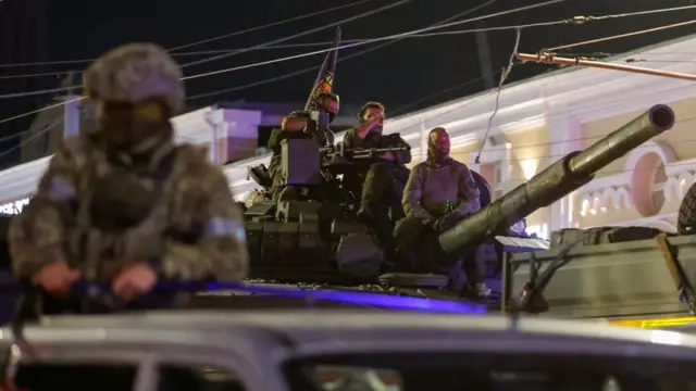 Wagner troops on a tank