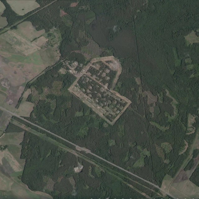 Satellite image showing wooded area in Belarus