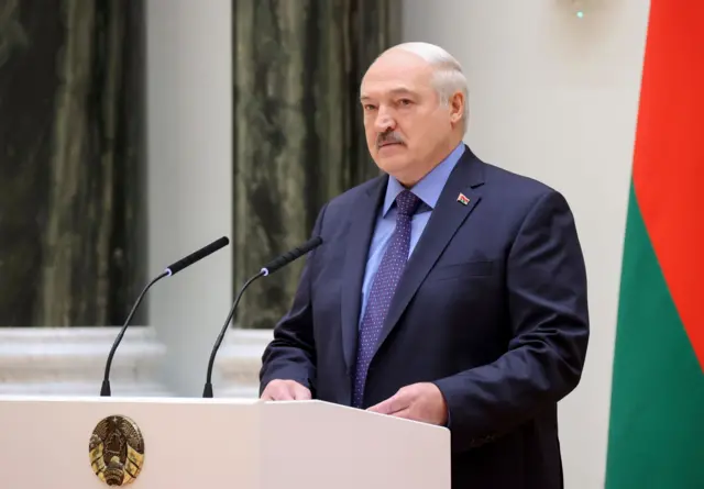 Lukashenko delivered a speech during the presentation of general's shoulder straps to the highest officers of the Belarusian army in Minsk