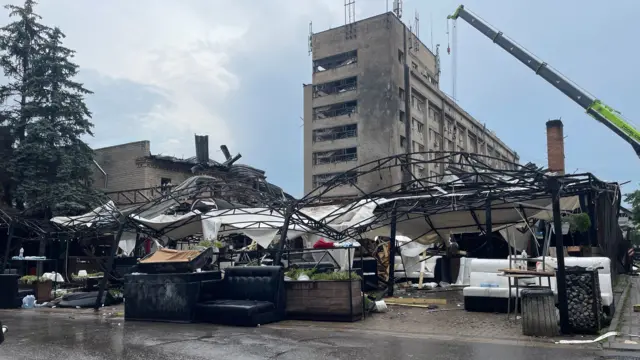 That is what is left from the restaurant which was the target of Russian missile attacks