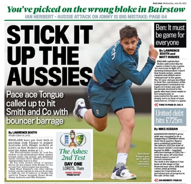 Mail back page