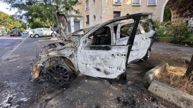 Aftermath after clashes break out between youths and police in Paris suburb