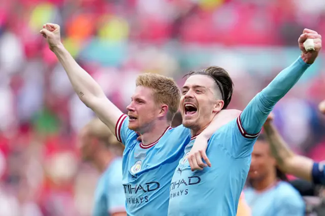 Grealish and De Bruyne celebrate