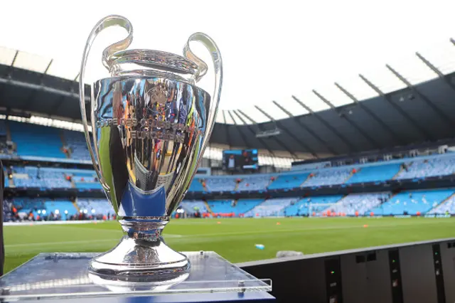 Champions League trophy at the Etihad