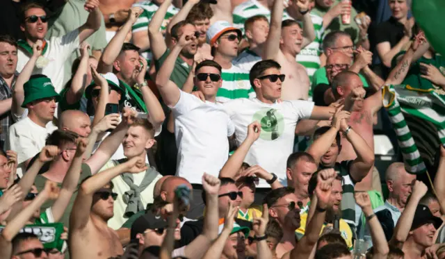 Celtic fans celebrate