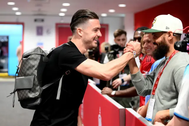 Jack Grealish greets fans