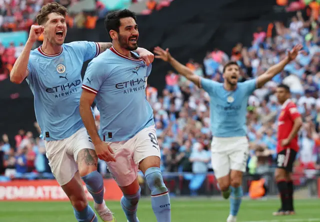 Gundogan celebrating his second