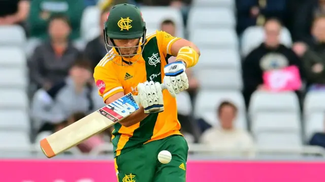 Joe Clarke batting for Notts Outlaws