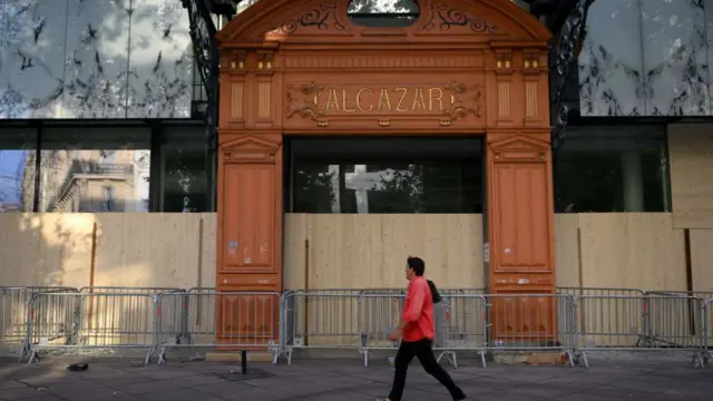 A boarded up shop in Marseille