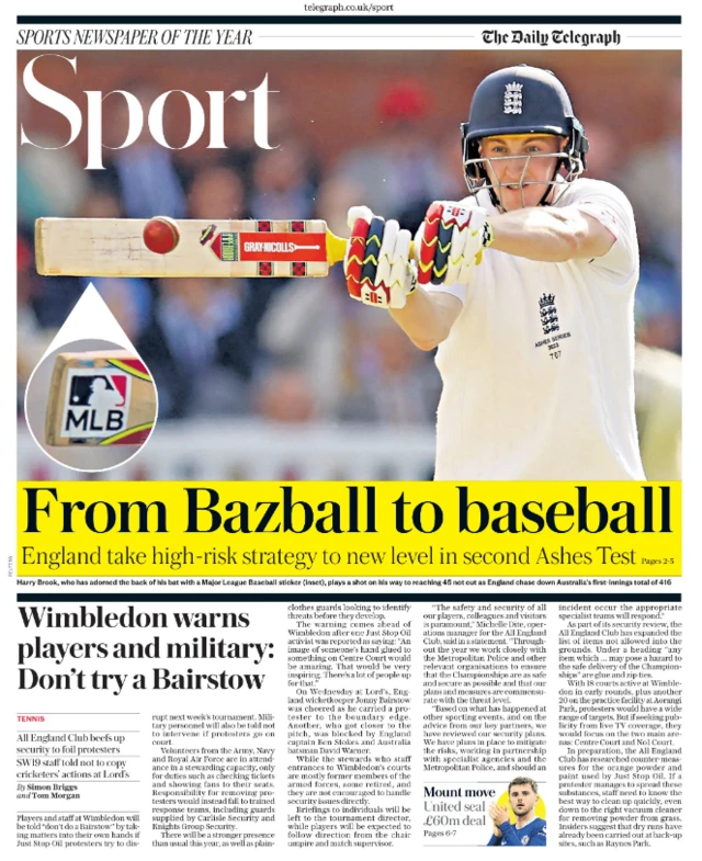 Telegraph back page