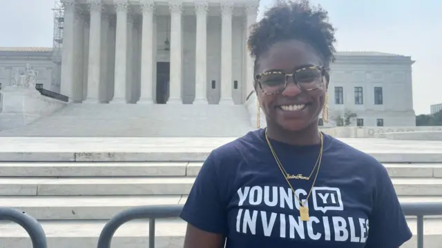 Satra Taylor outside the US Supreme Court