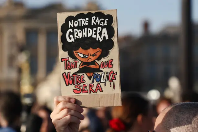 A placard at a demonstration in Paris