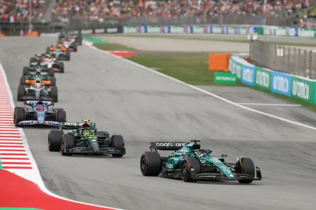 Lance Stroll and Lewis Hmailton