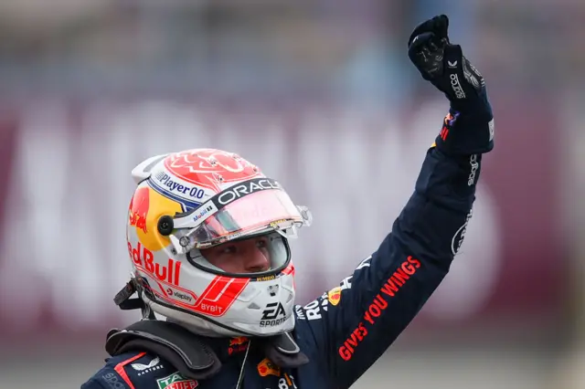 Max Verstappen waves to the crowd