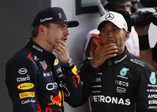 Max Verstappen and Lewis Hamilton