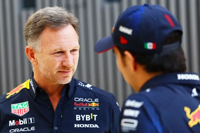 Christian Horner and Sergio Perez