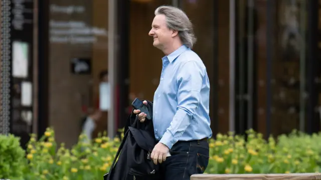 This Morning editor, Martin Frizell arrives at Television Centre, White City in London