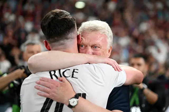 The Gaffer and Skipper embrace each other