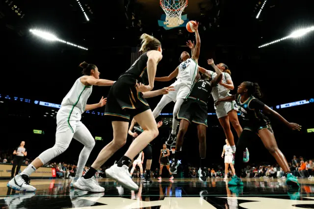 a basketball game at the barclay's center