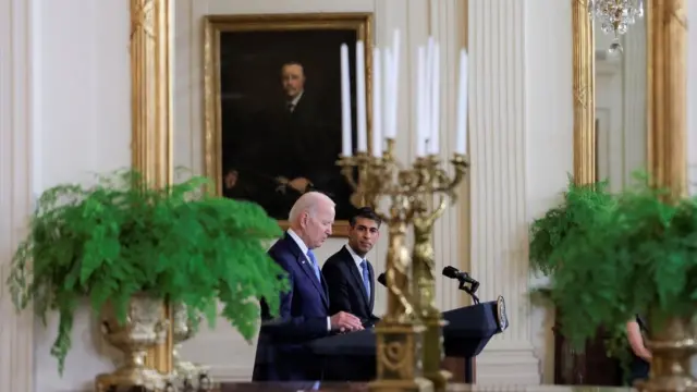 Joe Biden and Rishi Sunak in the White House