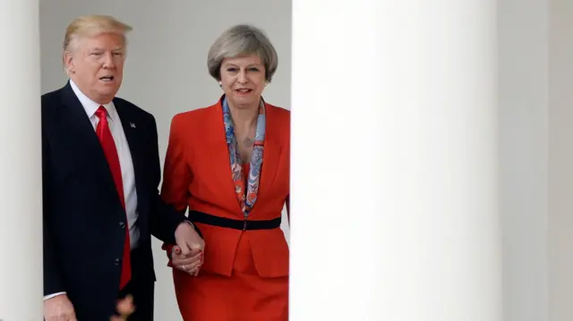 Theresa May and Donald Trump in 2017