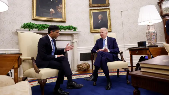 Joe Biden and Rishi Sunak meet at White House