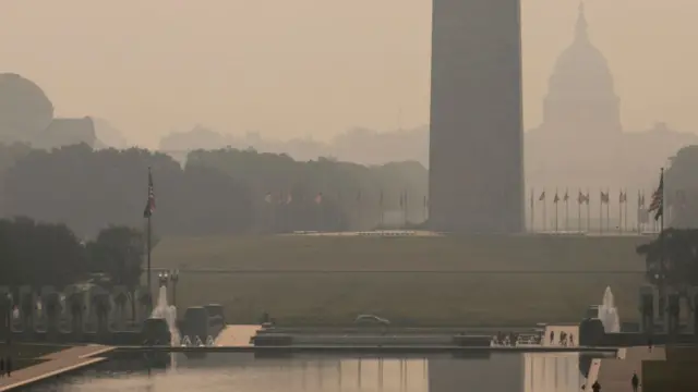 Washington DC in smoke