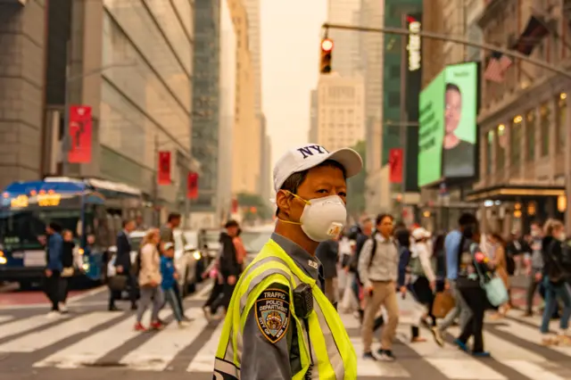 guy with a mask in new york