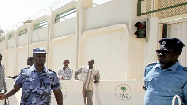 Security outside the Saudi Arabian embassy in Khartoum, Sudan - November 2016