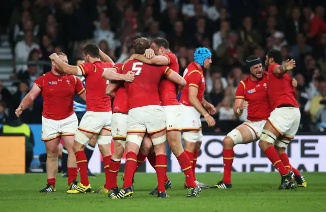 Wales celebrate win