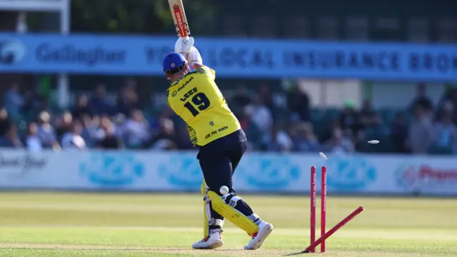 Durham's Alex Lees is bowled