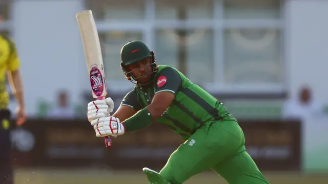 Leicestershire's Rishi Patel batting against Durham