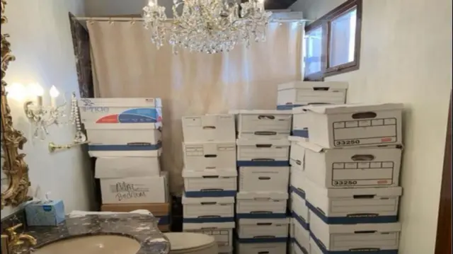 Boxes of evidence in the Donald Trump indictment