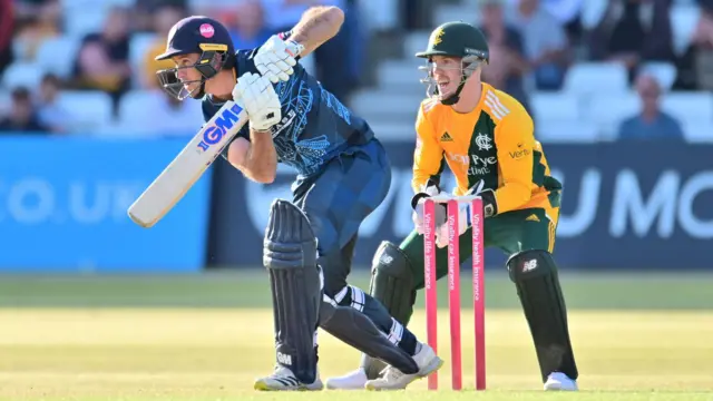 Wayne Madsen batting for Derbyshire against Notts