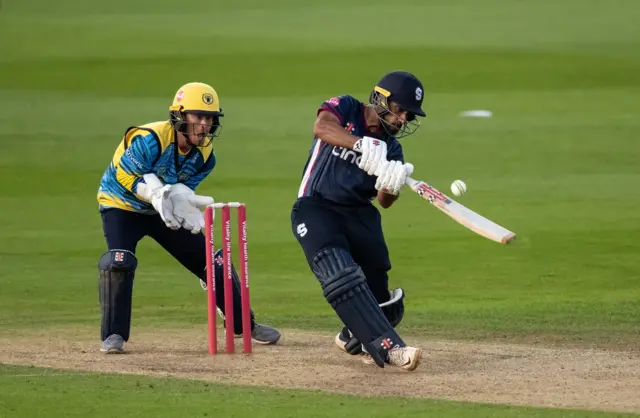 Saif Zaib batting for Northants at Birmingham