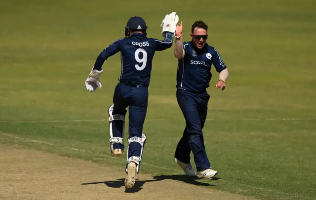 Scotland players celebrating during their win over West Indies